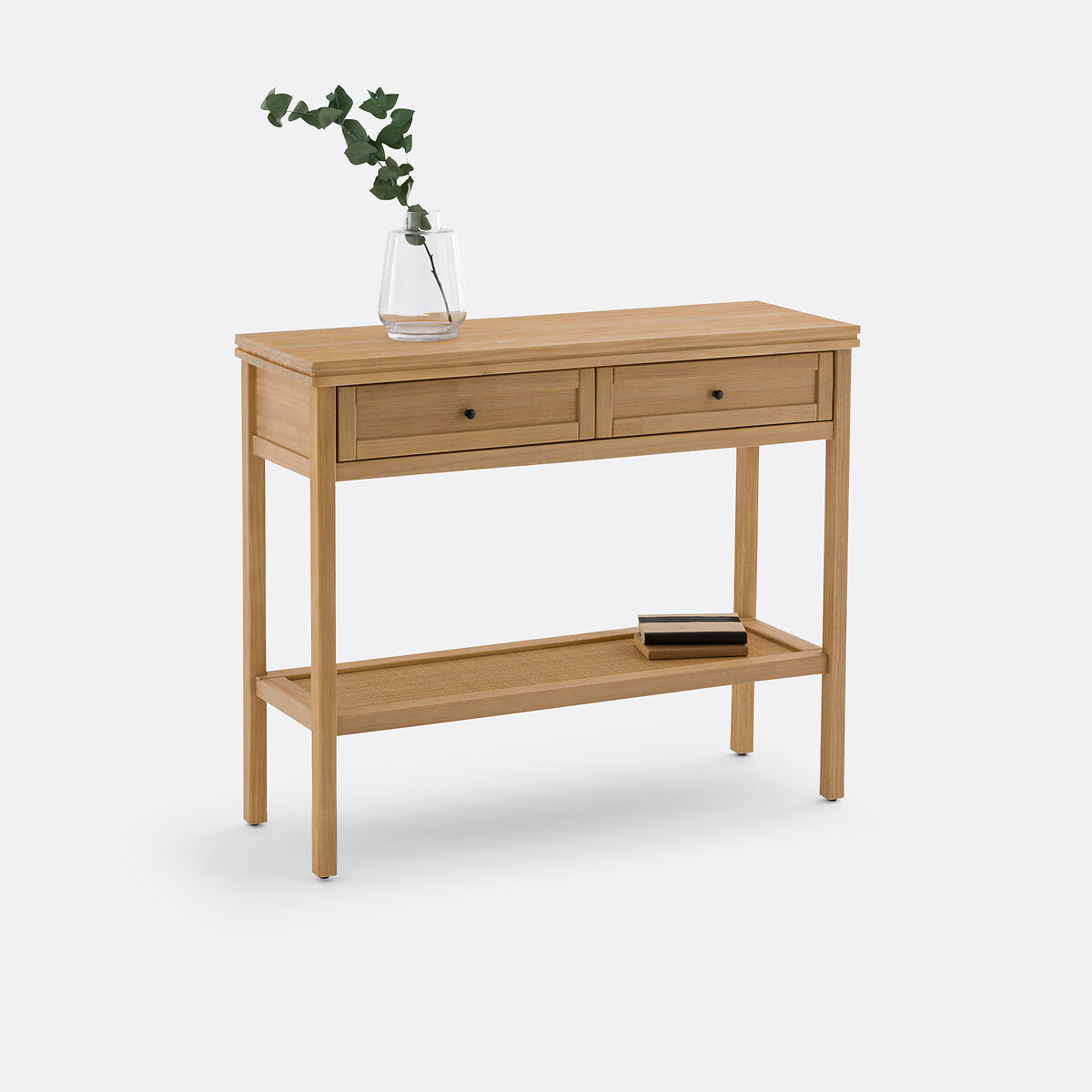 Console double plateau pin massif et cannage Gabin naturel, LA REDOUTE INTERIEURS