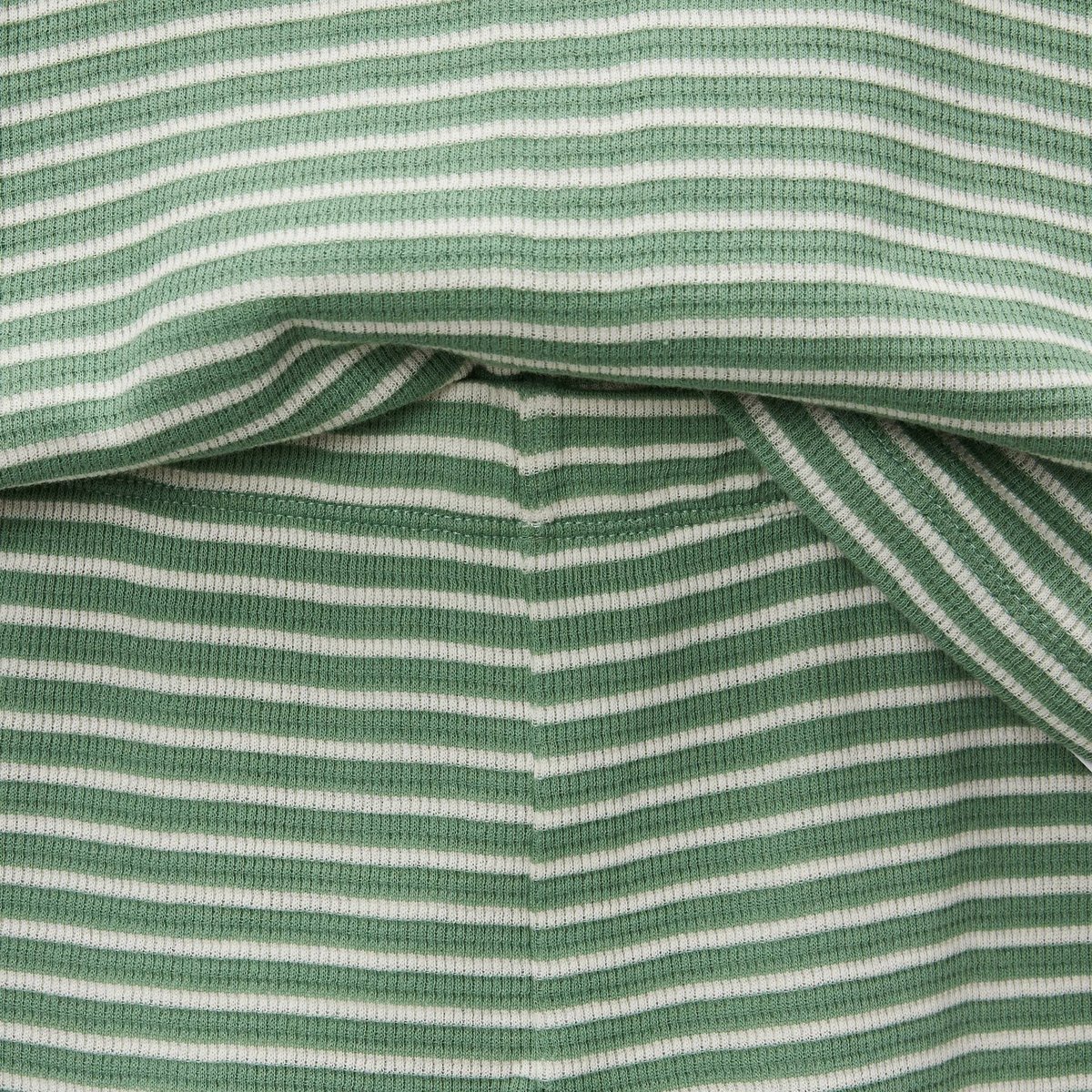 Pyjama manches longues rayé en coton BIO GOTS euphorbe, MONOPRIX