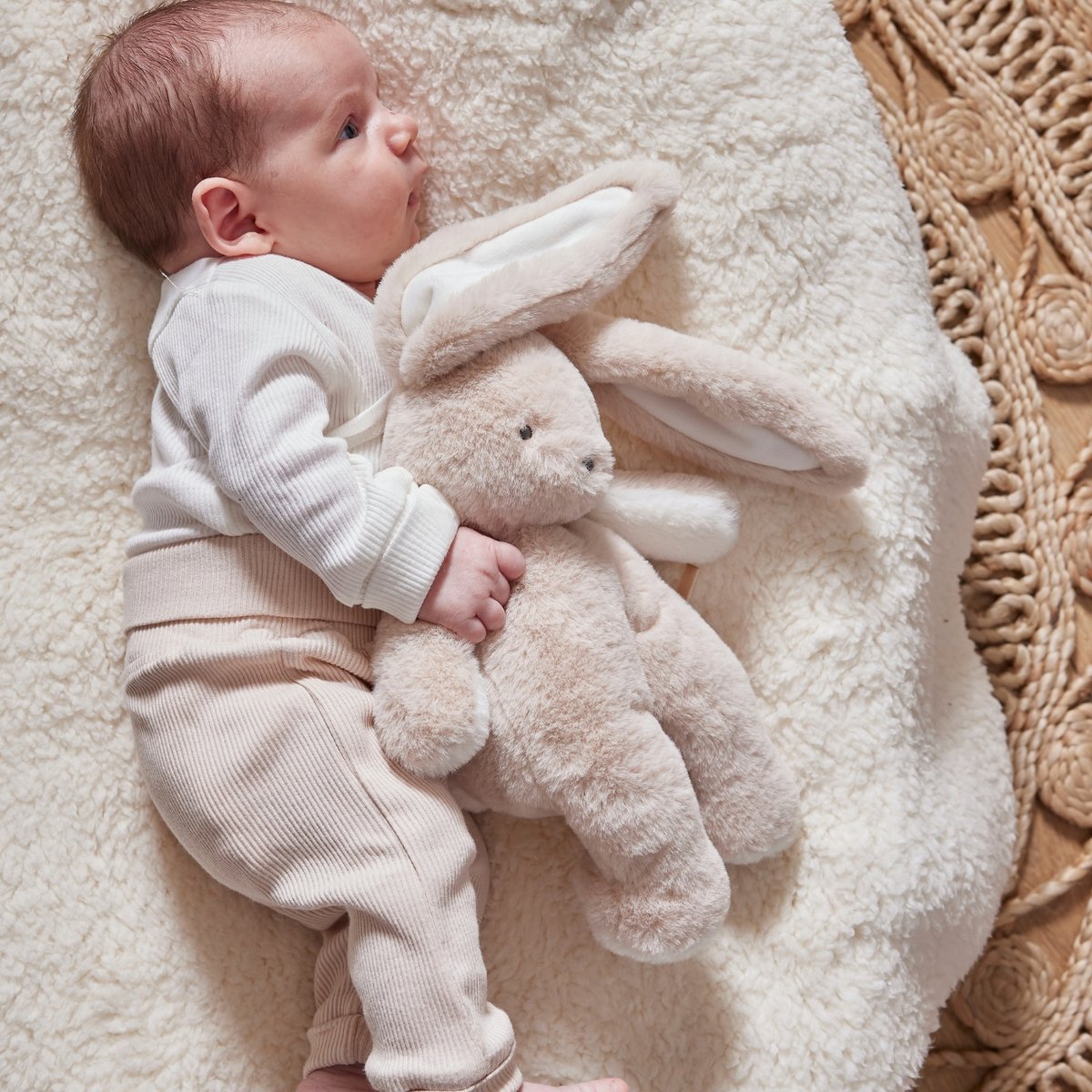 Peluche beige, blanc, NOUKIE'S