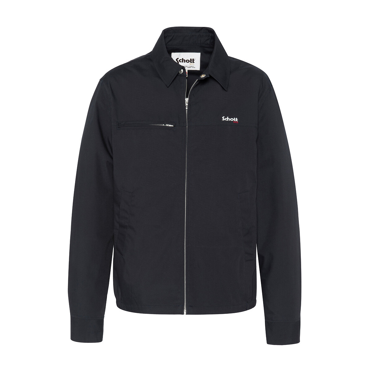 Blouson col chemise Cadams bleu marine, SCHOTT