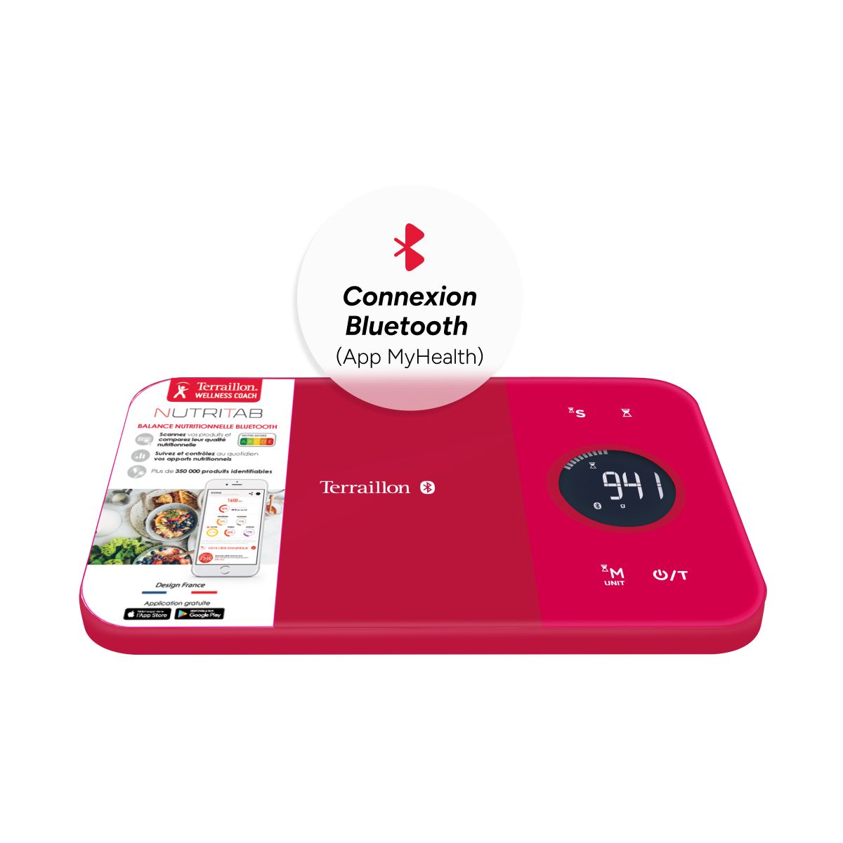 Balance connectée NUTRITAB Cranberry cranberry, TERRAILLON