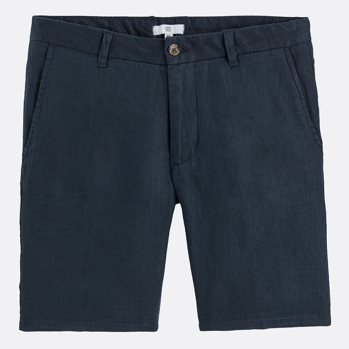 Bermuda da città in lino blu marino, LA REDOUTE COLLECTIONS