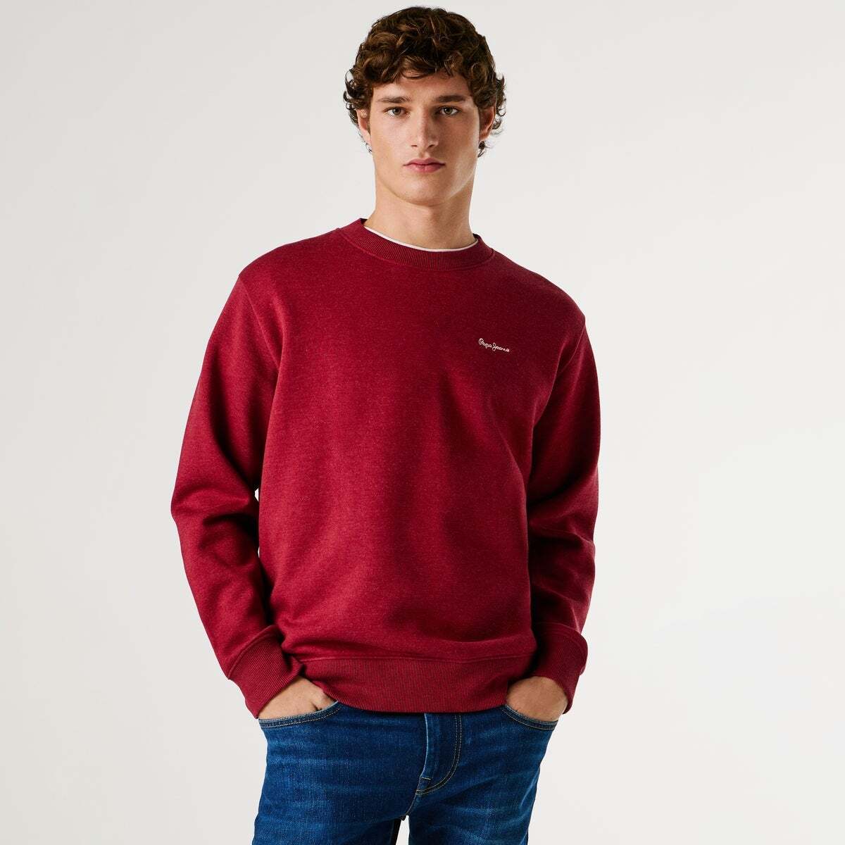 Sweat-Shirt Coupe Regular À Col Rond rouge de grisse, PEPE JEANS
