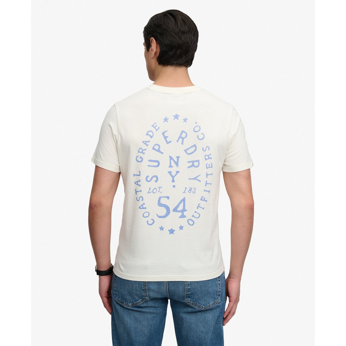 T-shirt Lo-fi Dockside Coupe Décontractée blanc cassé, SUPERDRY