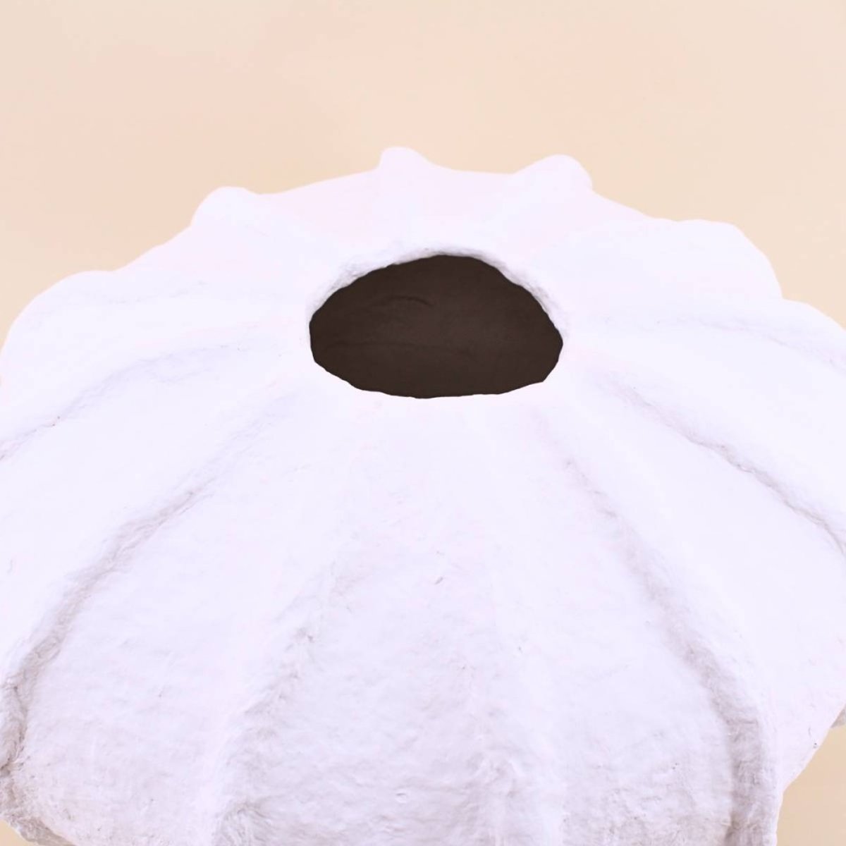 Vase boule en papier maché, H37cm blanc, ORNAMI