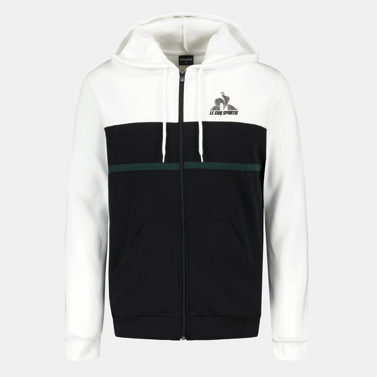 Sweat zippé à capuche  Contemporain blanc, LE COQ SPORTIF