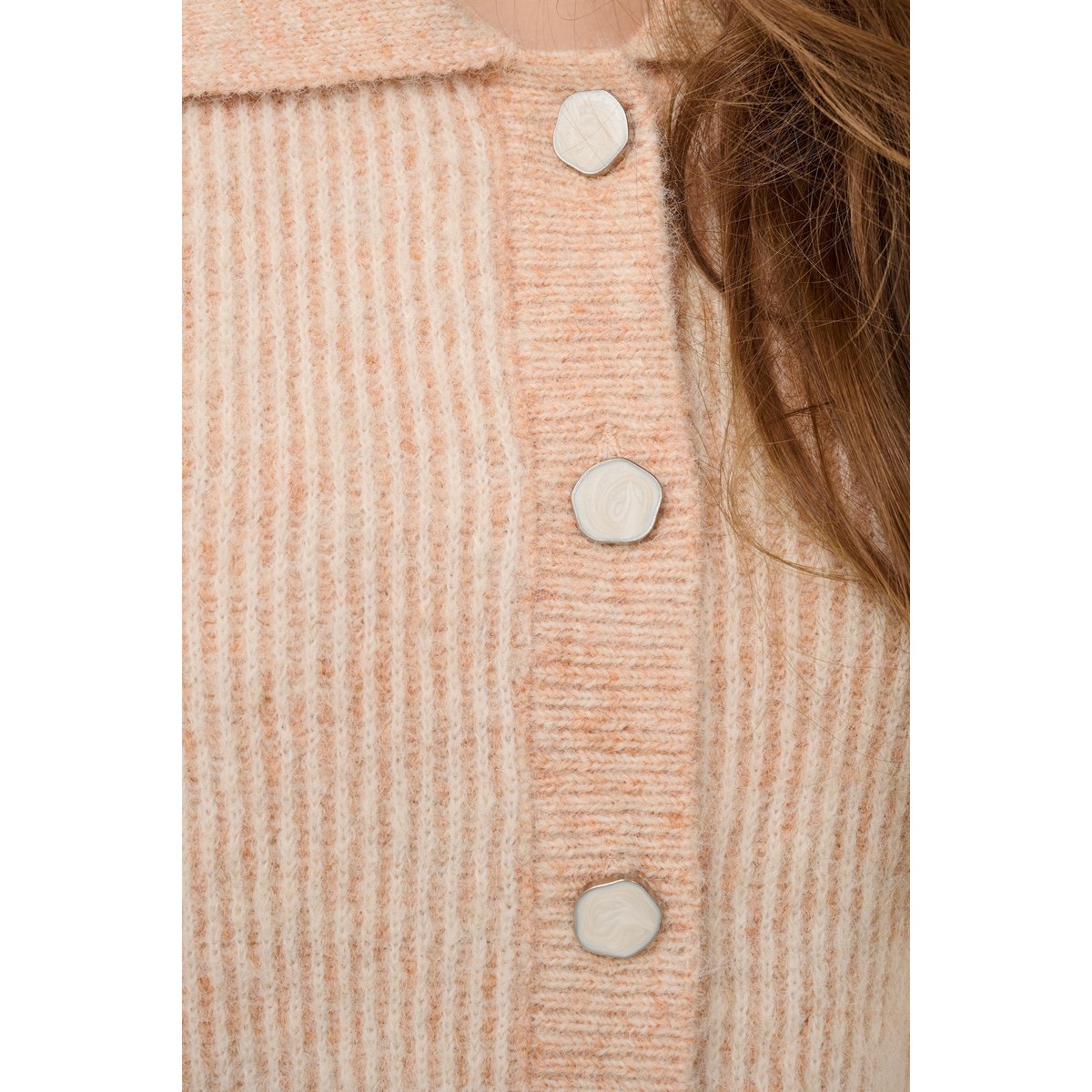 Cardigan à tricot rose pink sand melange, CREAM