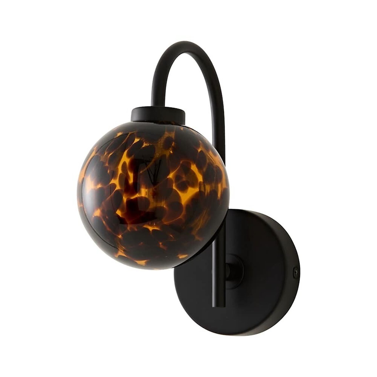 Ciara Tortoise Shell Glass Globe Wall Light black, ÉDITÉ