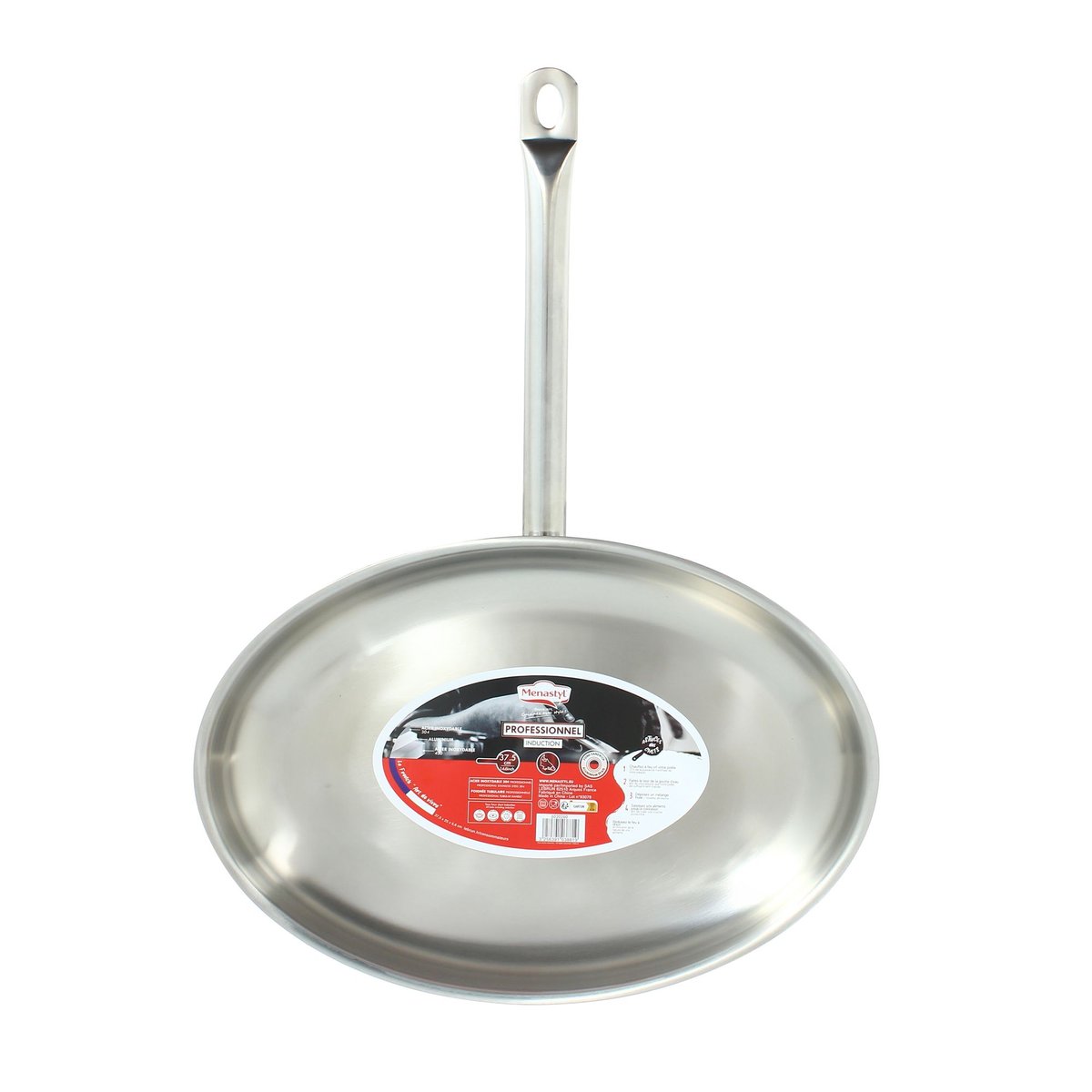 Poêle à poisson 37,5cm en acier inoxydable, PROFESSIONNEL inox, MENASTYL