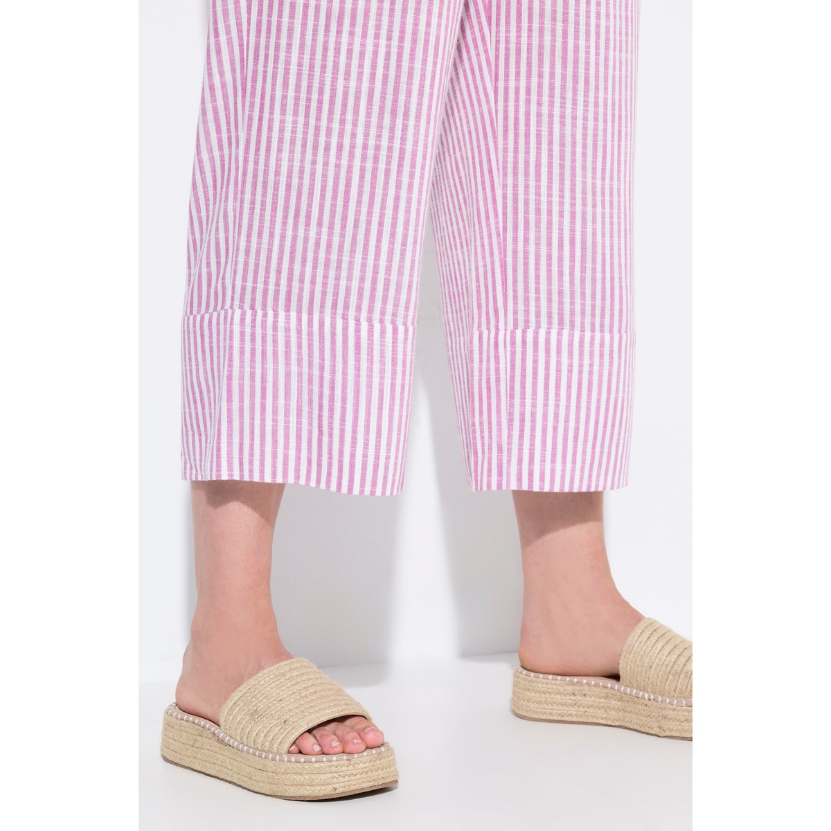 Jupe-culotte Rose en lin mélangé à fines rose frais, ULLA POPKEN