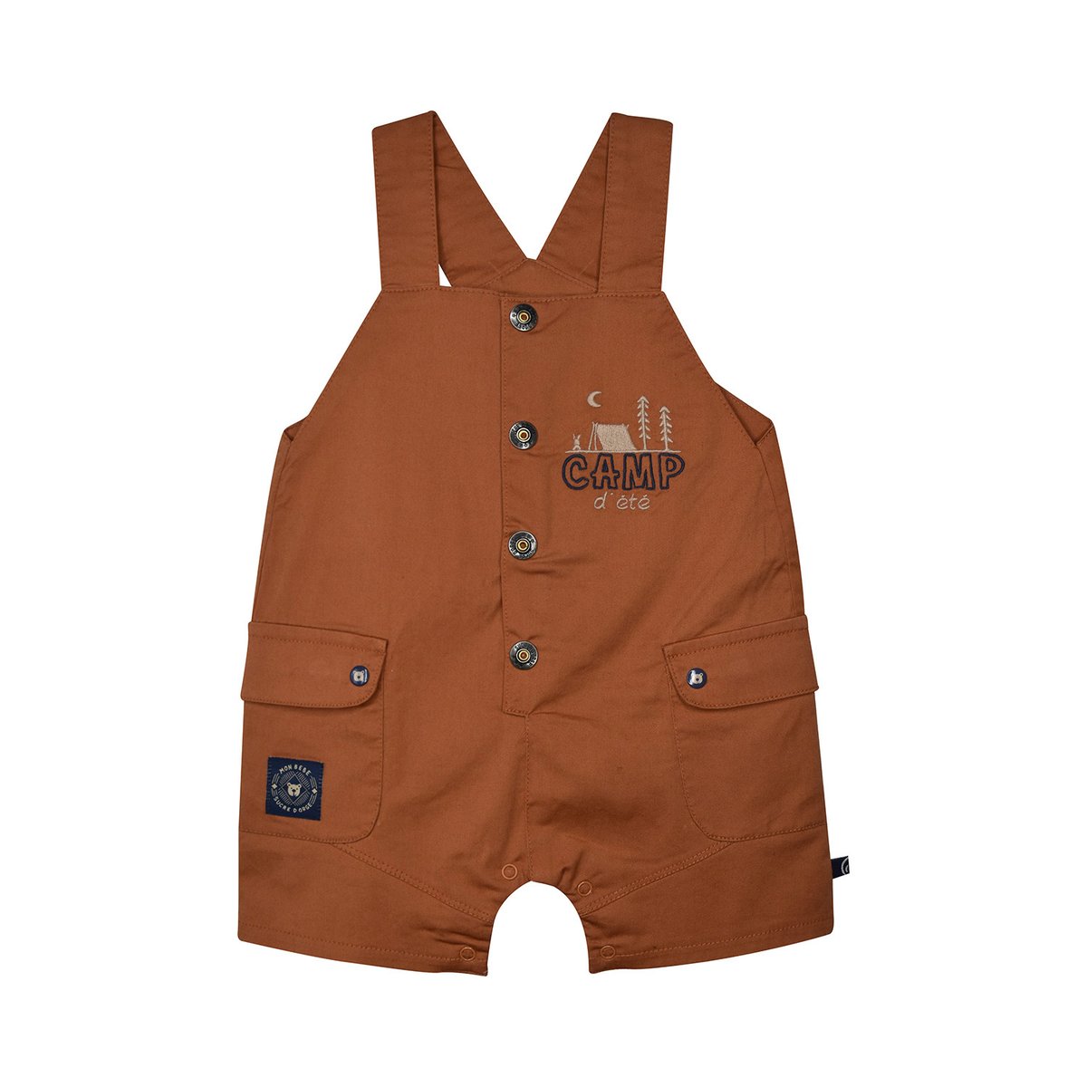 Ensemble t-shirt et salopette ryan beige, SUCRE D'ORGE