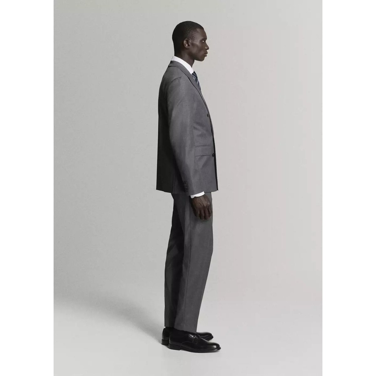 Pantalon costume Monaco slim-fit gris chiné moyen, MANGO MAN