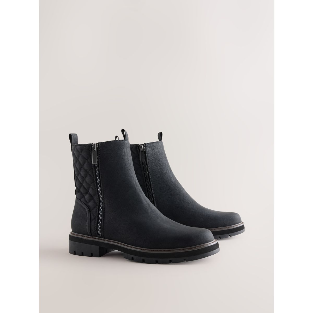 Bottines chelsea zippées décontractées noires noir, NEXT