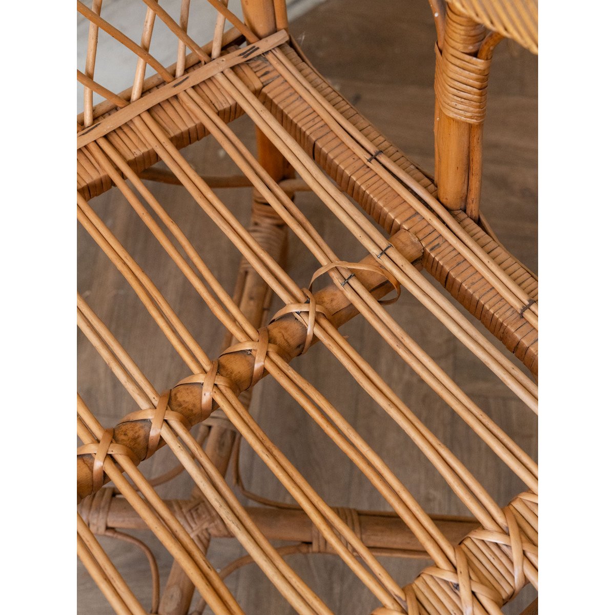 Fauteuil en rotin Ernest N°1642 - Bon état naturel, DEBONGOUT
