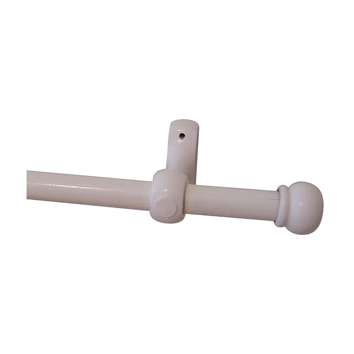 Kit tringle à rideaux en bois embouts anglais D20 mm blanc, MOBOIS