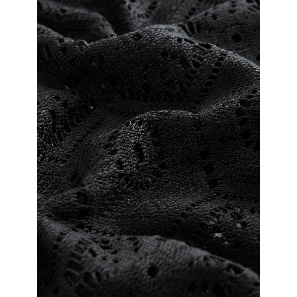 Haut à manches longues au crochet noir, NEXT