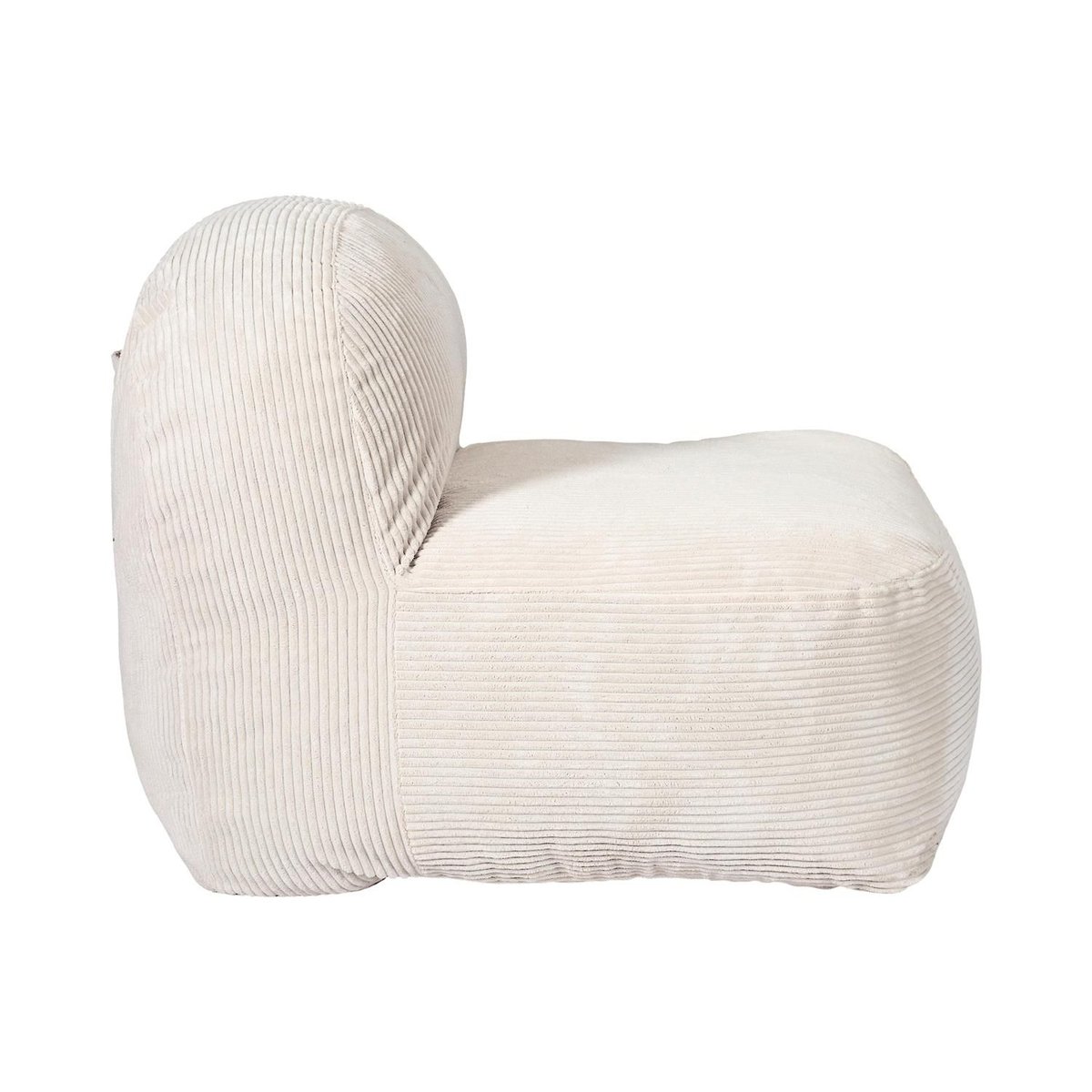 Fauteuil compressé en velours côtelé sans montage BERLIN beige, THE HOME DECO FACTORY