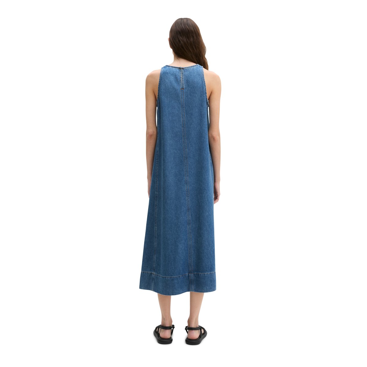 Robe en jean sans manches A-Shape en mélange de coton organique et de lyocell bleu moyen, MARC O'POLO