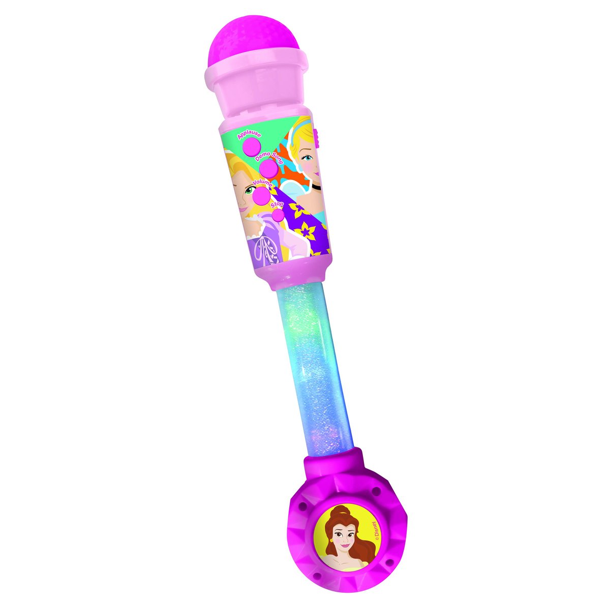 Microphone Princesses Disney avec tube lumineux rose, LEXIBOOK