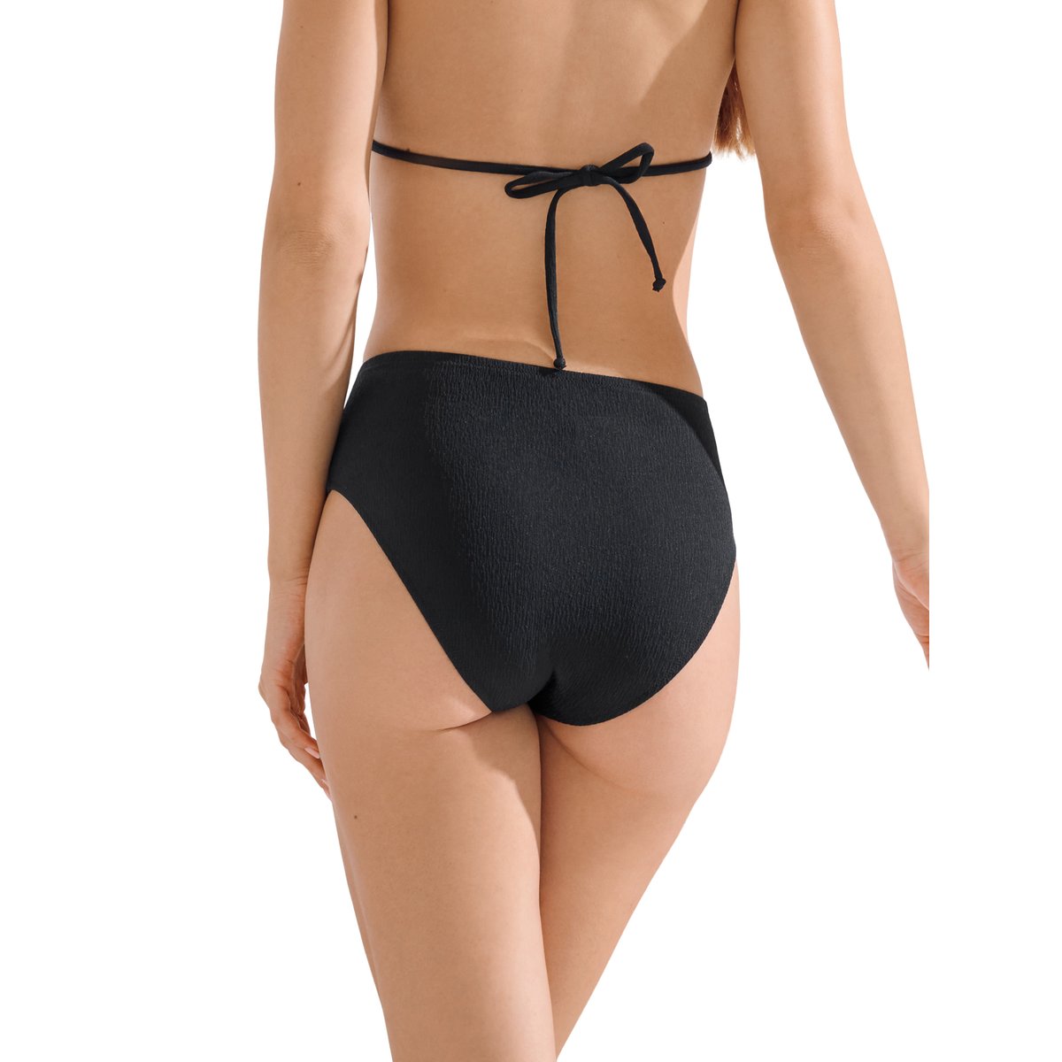 Bas maillot slip de bain échancré taille haute MALAGA noir, LISCA