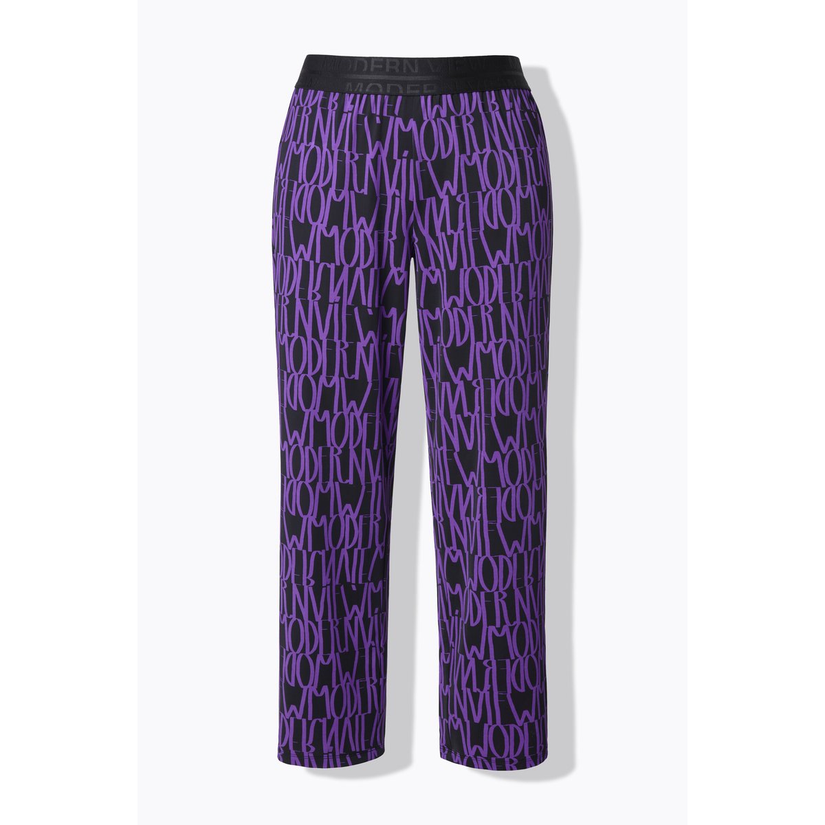 Pantalon Sienna en jersey motif lettres violet, ULLA POPKEN