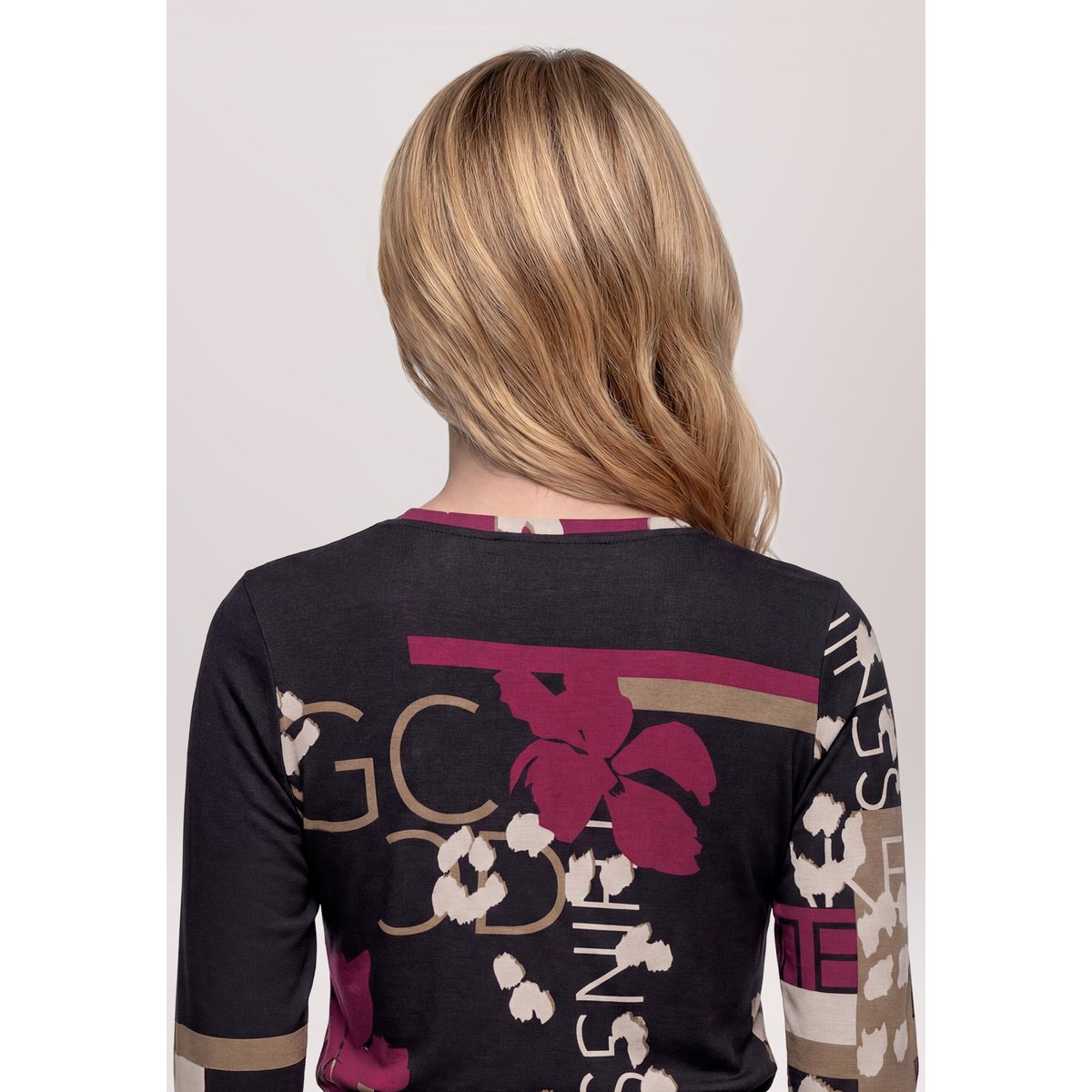 T-shirt basique à encolure ronde black/dark red, BETTY BARCLAY