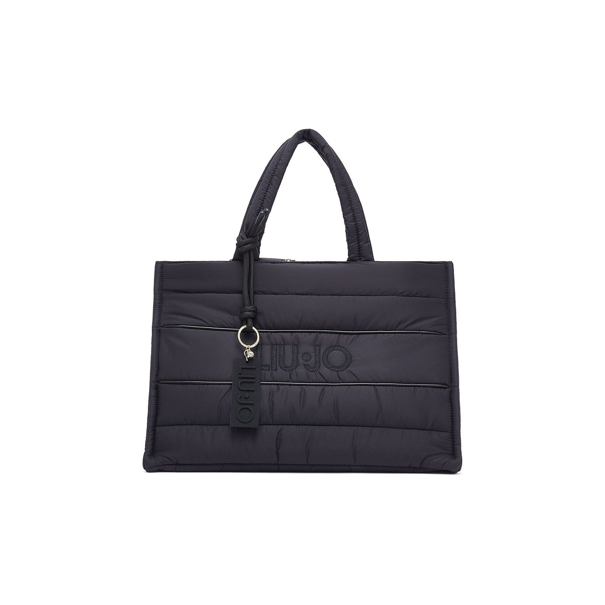 Grand Sac Cabas en Nylon Matelassé noir, LIU JO