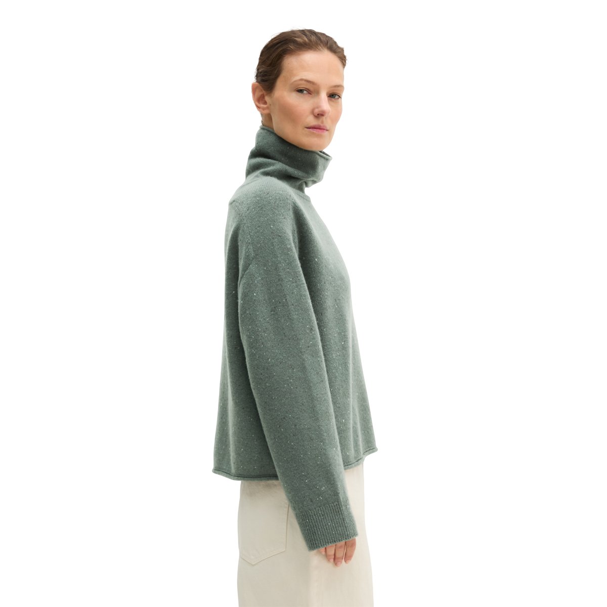Pull en tweed, coupe classique en mélange de laine vierge gris, MARC O'POLO