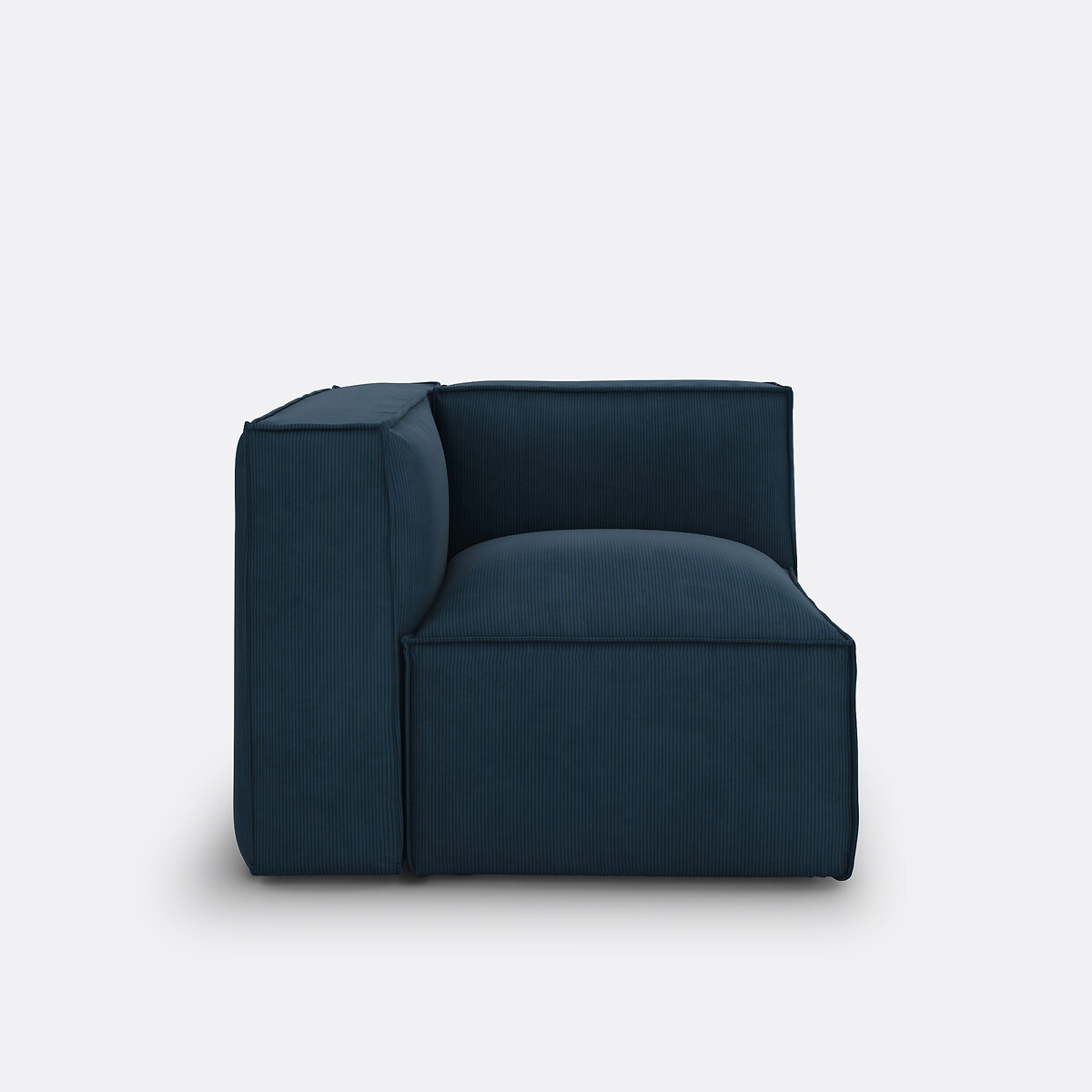 Elément d'angle pour canapé modulable, en velours côtelé fines côtes, SEVEN bleu, LA REDOUTE INTERIEURS