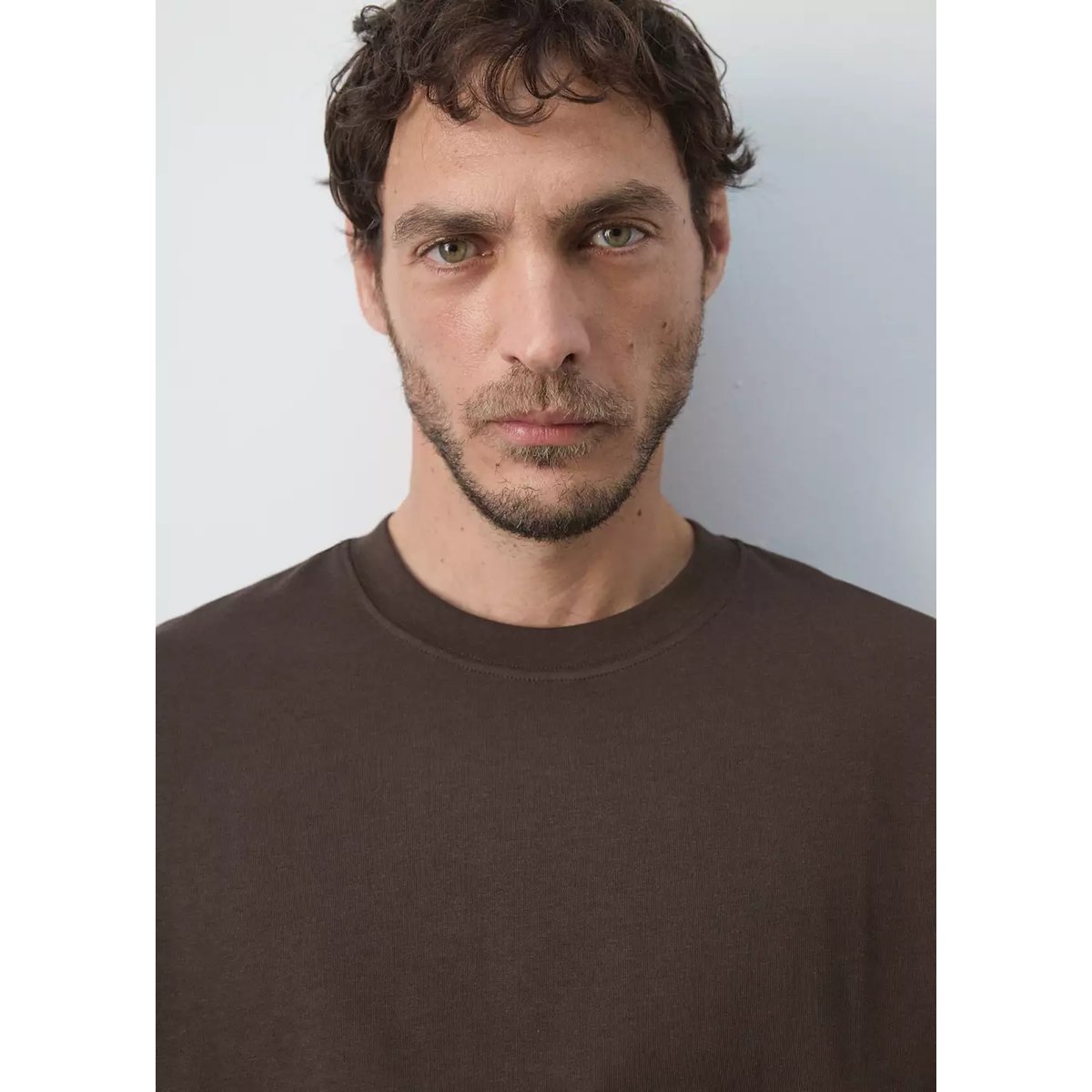 T-shirt relaxed fit 260 g/m² marron, MANGO MAN
