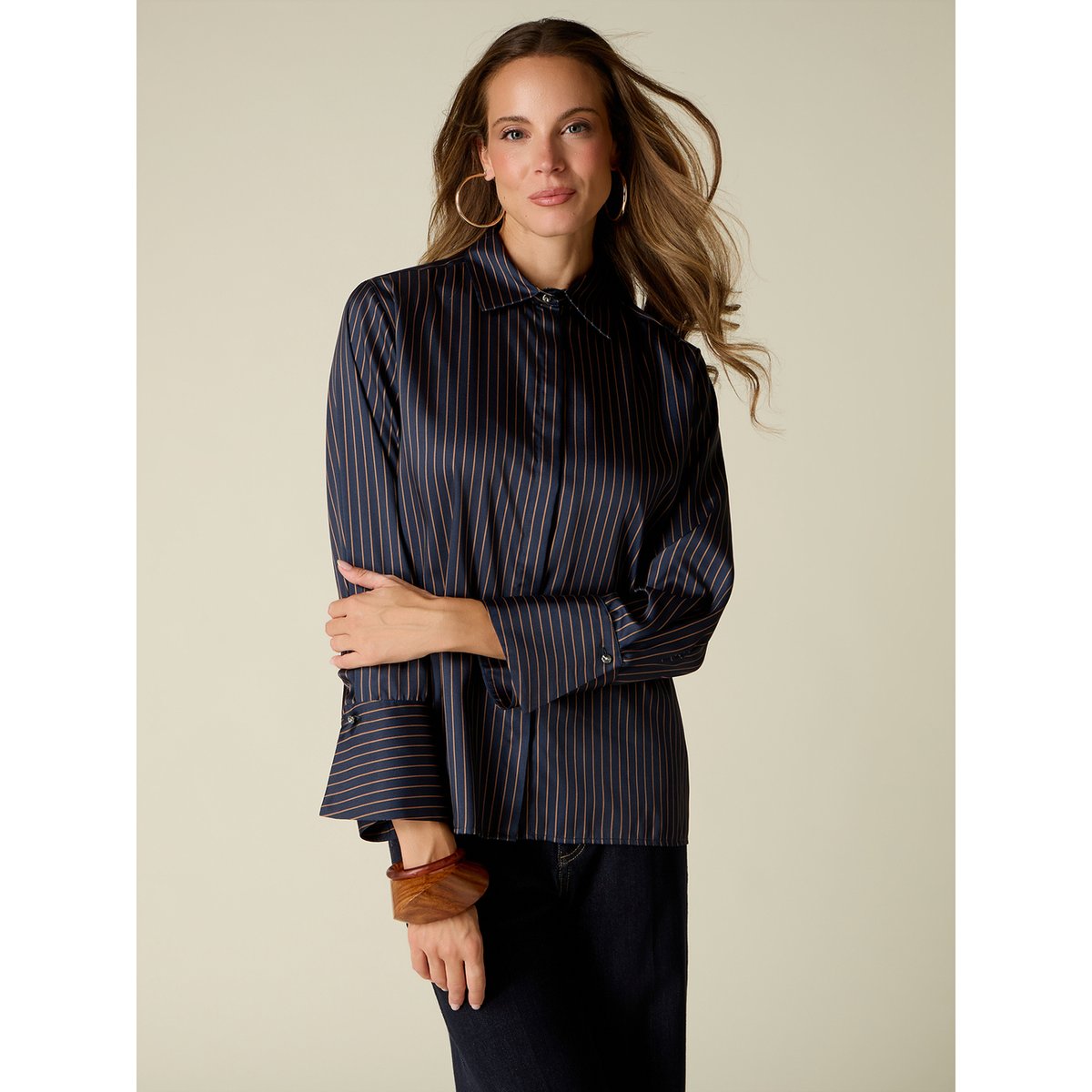 Chemise rayée bleu, OLTRE