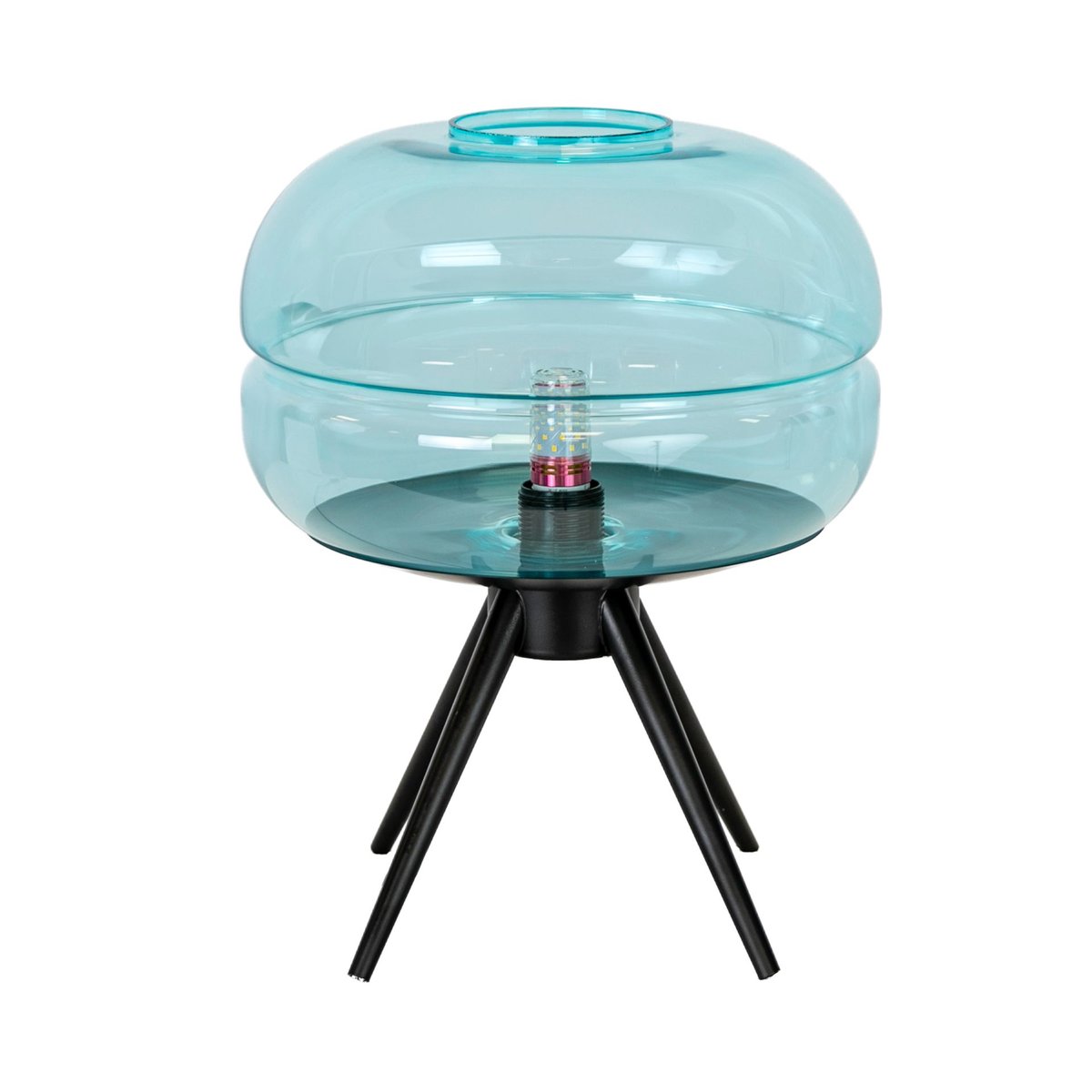 Lampe de table en verre et acier bleu | noir, ANGEL CERDA