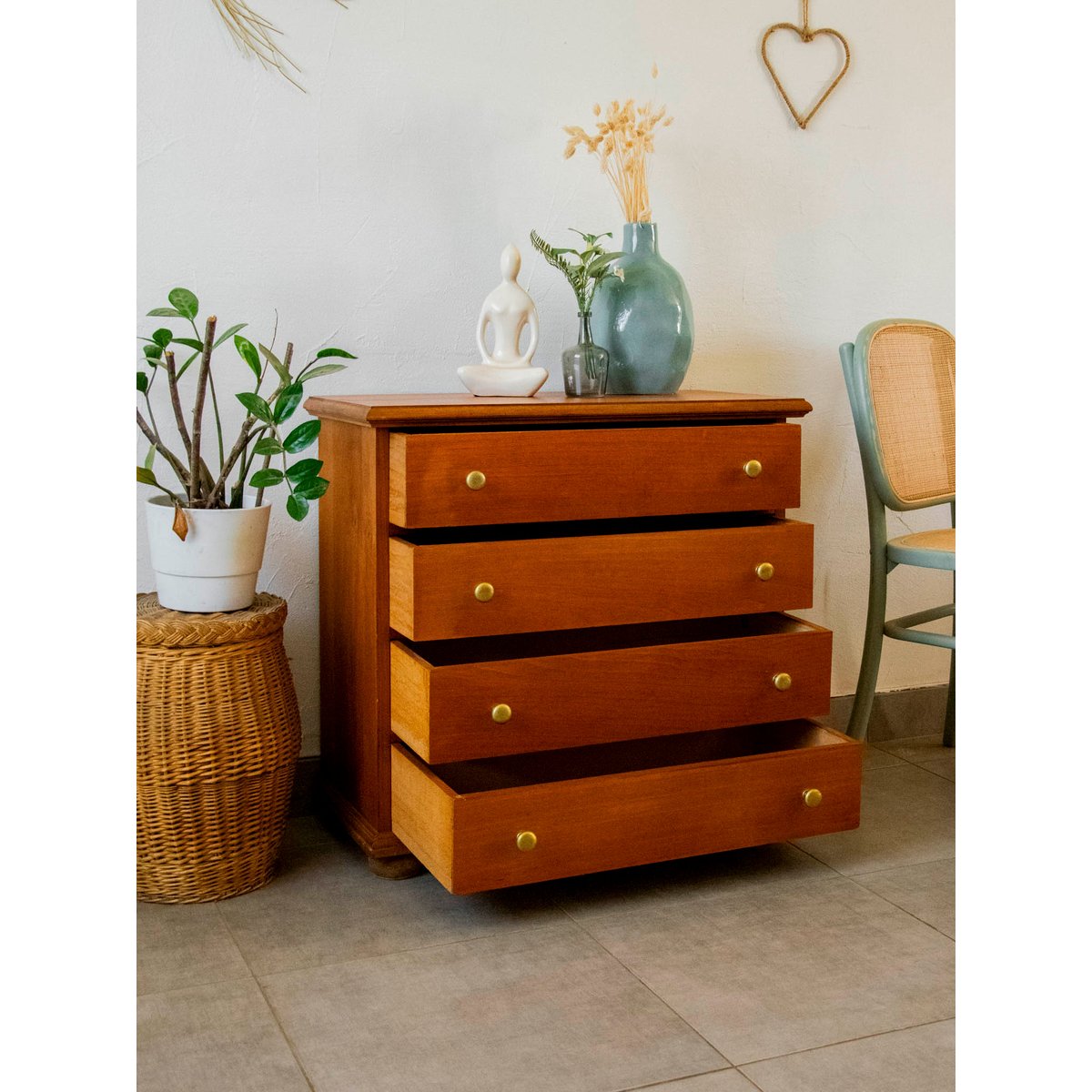 Commode en bois clair Garance N°590 - Bon état bois clair, DEBONGOUT