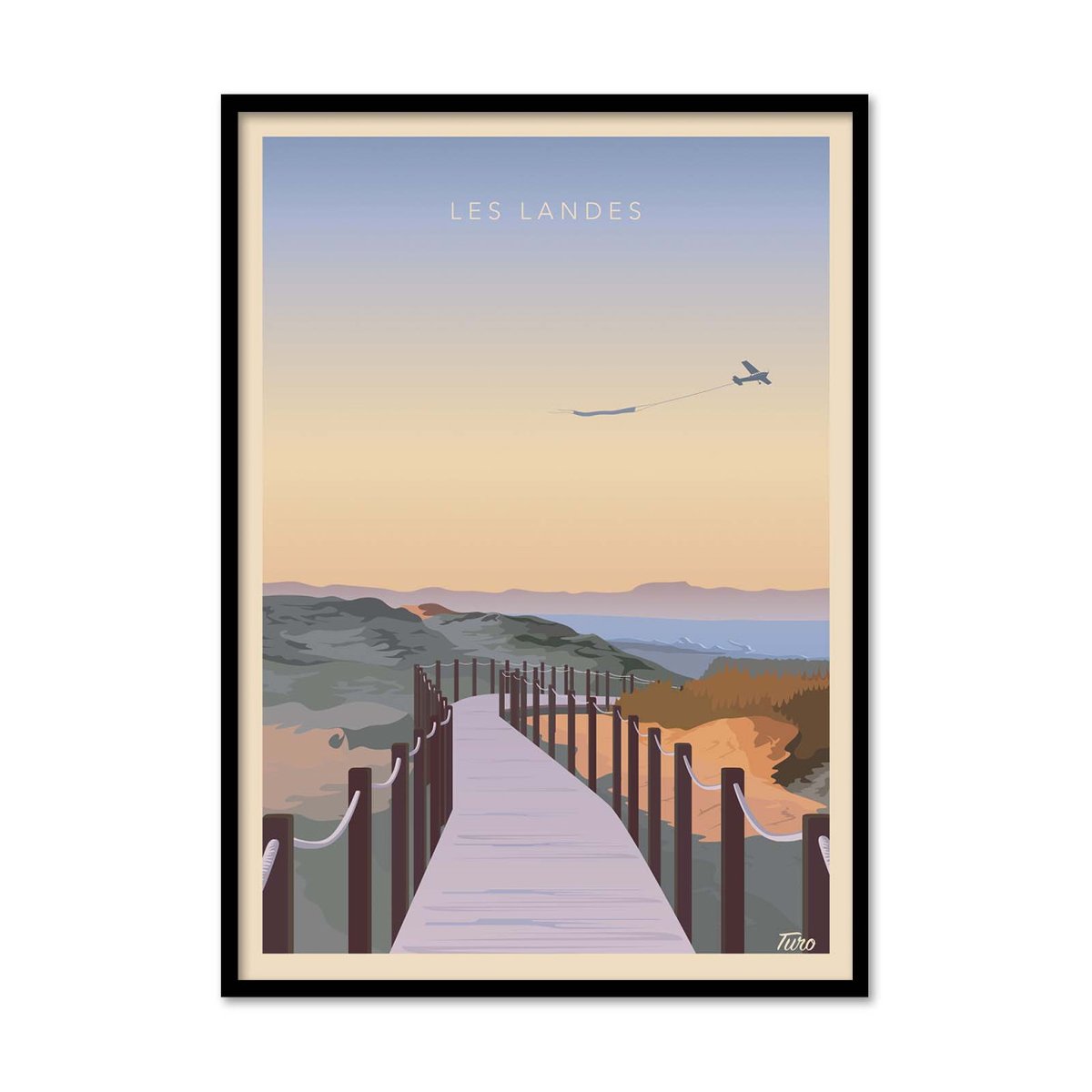 Affiche d'art - Les Landes Version 2 - TuroMemoriesStudio violet, WALL EDITIONS