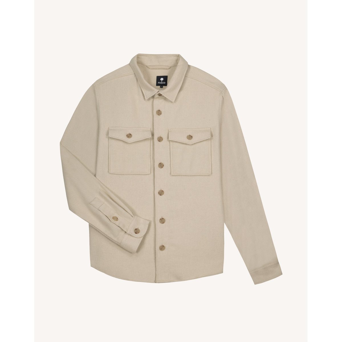 Chemise coton FLAVIGNY beige foncé, FAGUO