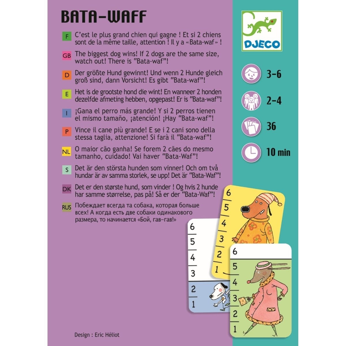 Jeu de Cartes- Bata Waf - Jeu de bataille multicolore, DJECO