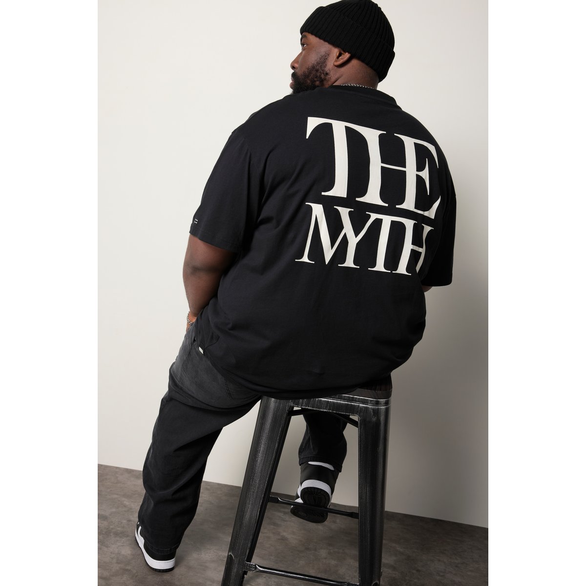 T-shirt oversize noir, STHUGE
