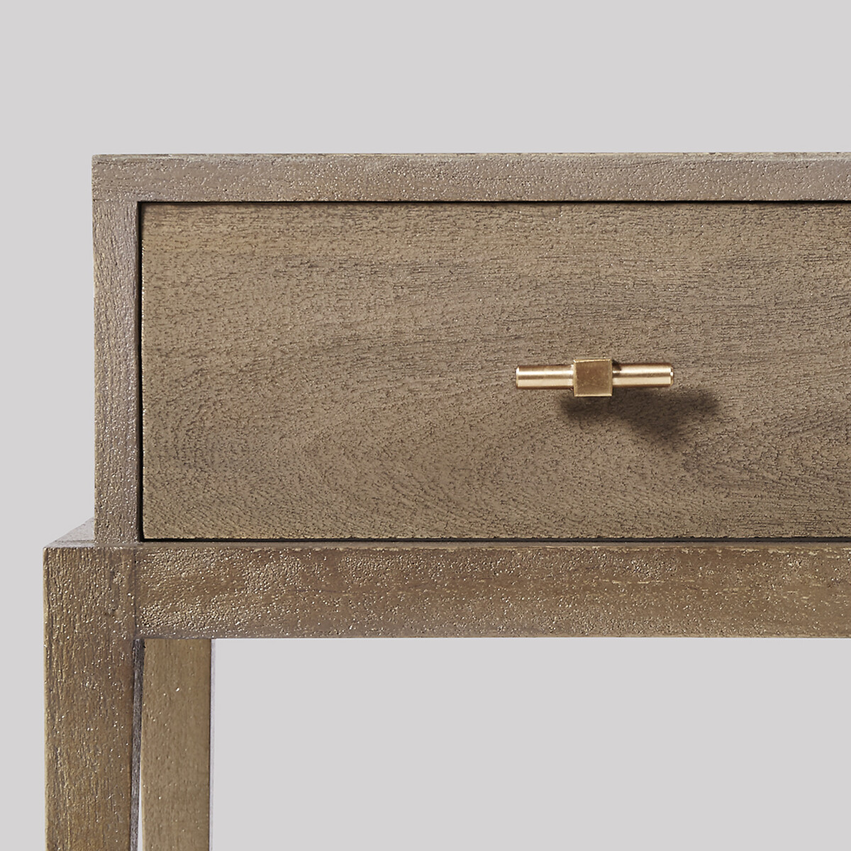 Verne Mango Wood 1 Drawer Bedside Table grey, SWOON