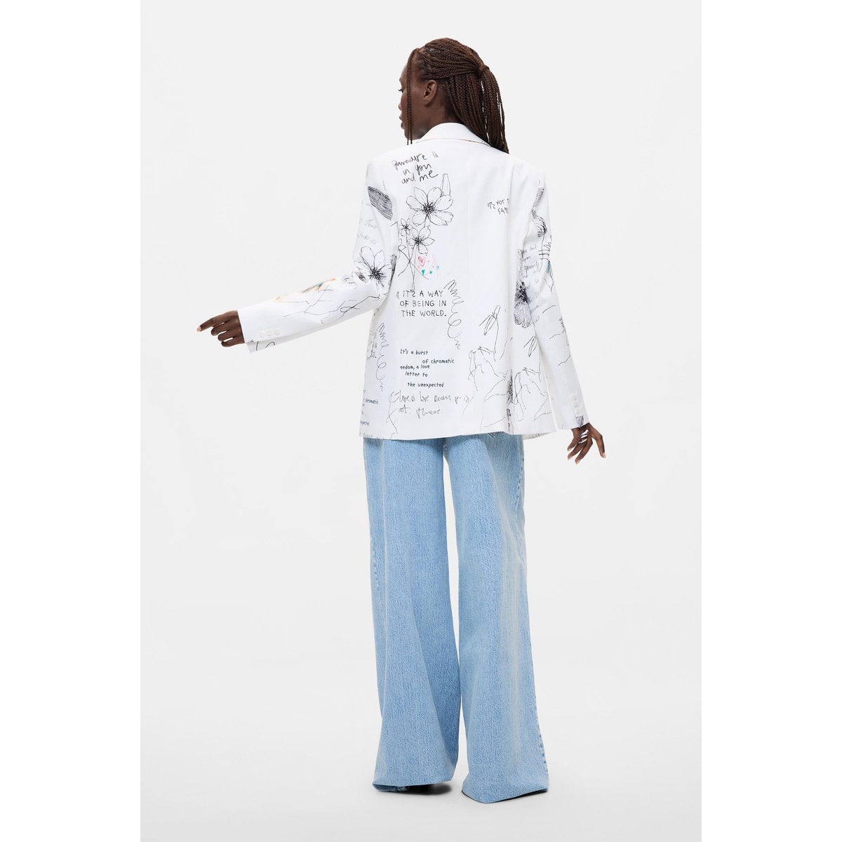Manteau à imprimé fleuri beige, DESIGUAL