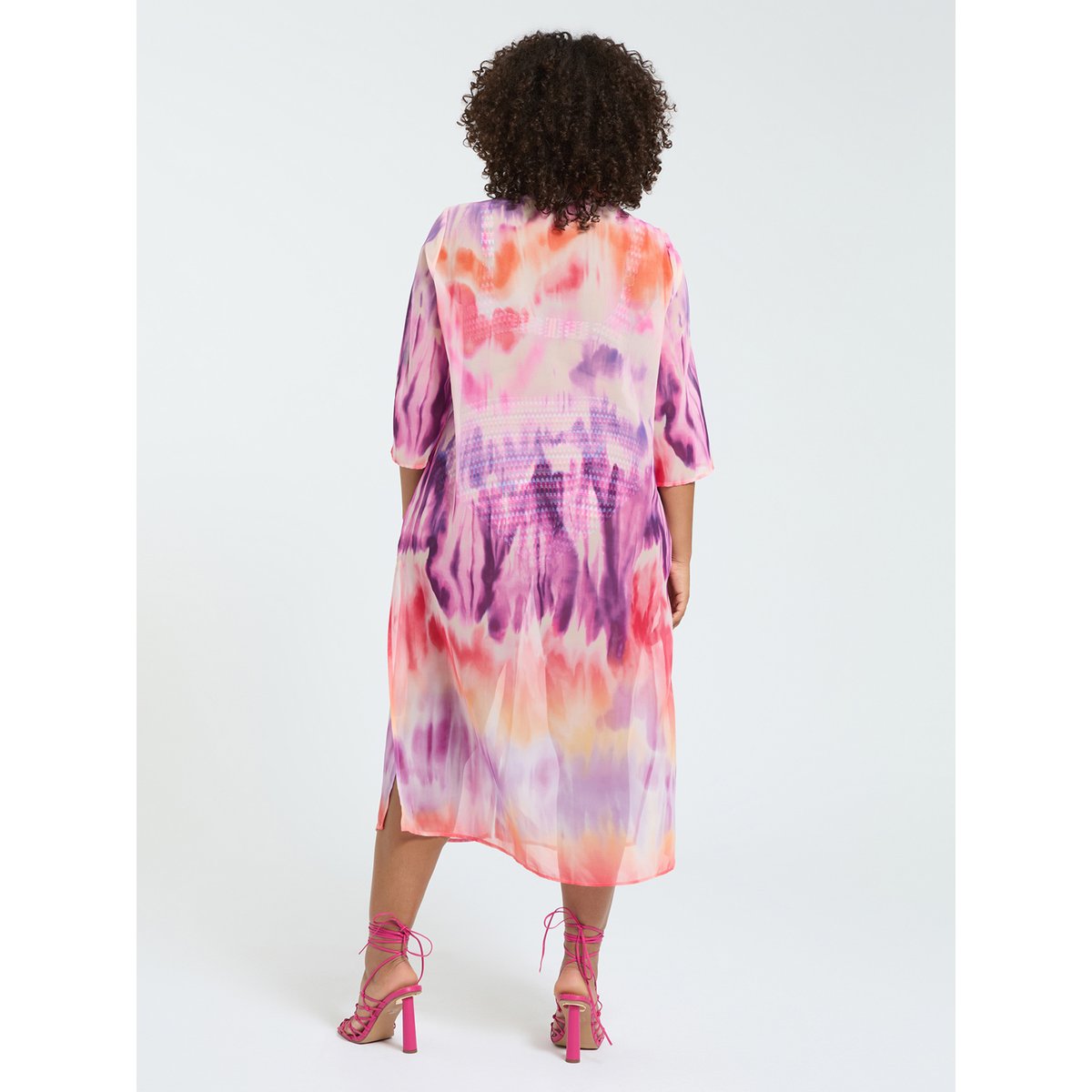 Robe chemise tie-dye violet, FIORELLA RUBINO