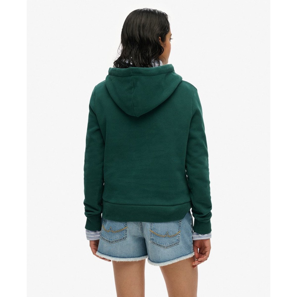 Sweat à capuche Stacked vert pinède foncé, SUPERDRY