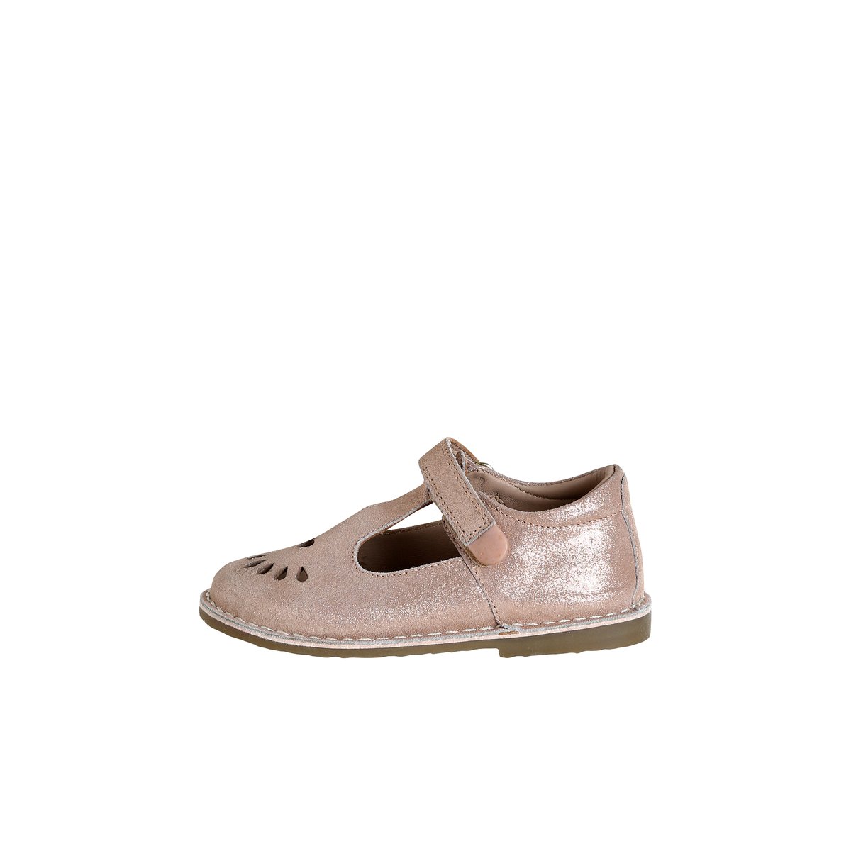 Salomés cuir collection maternelle rose poudré, VERTBAUDET