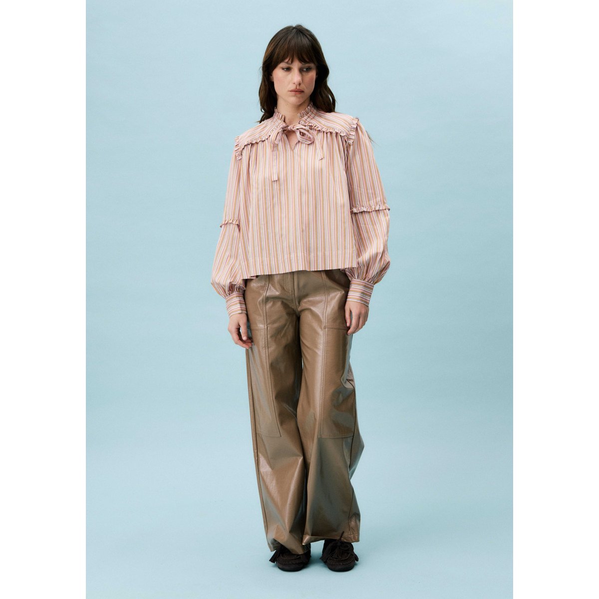 Pantalon en coton HORTENSIS beige, FRNCH