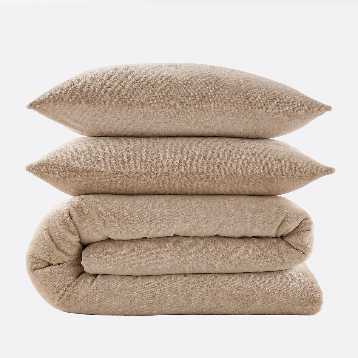 Set di biancheria da letto con federa quadrata, fronte e retro in pile naturale , SO'HOME