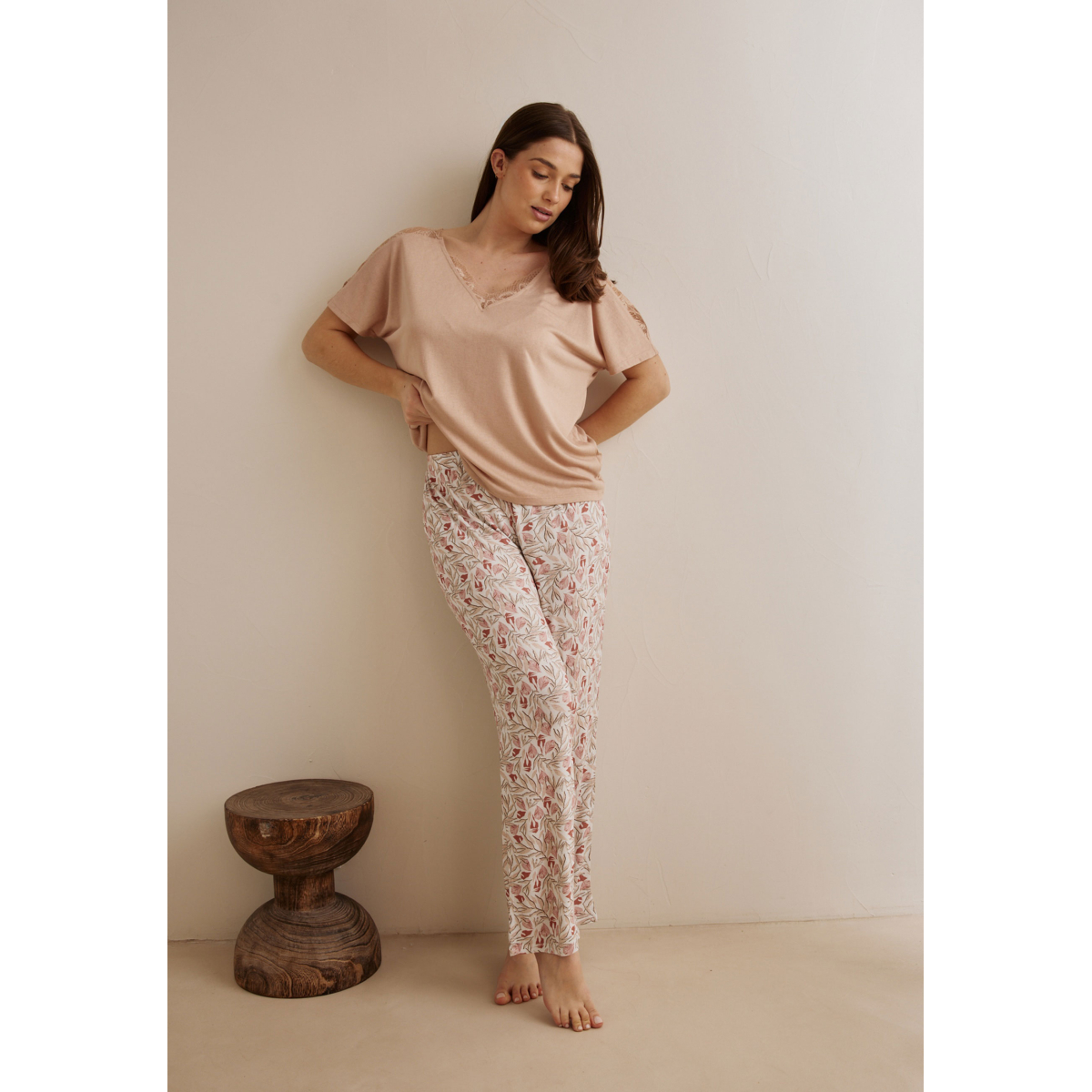 Top manches courtes DILIA beige, VARIANCE
