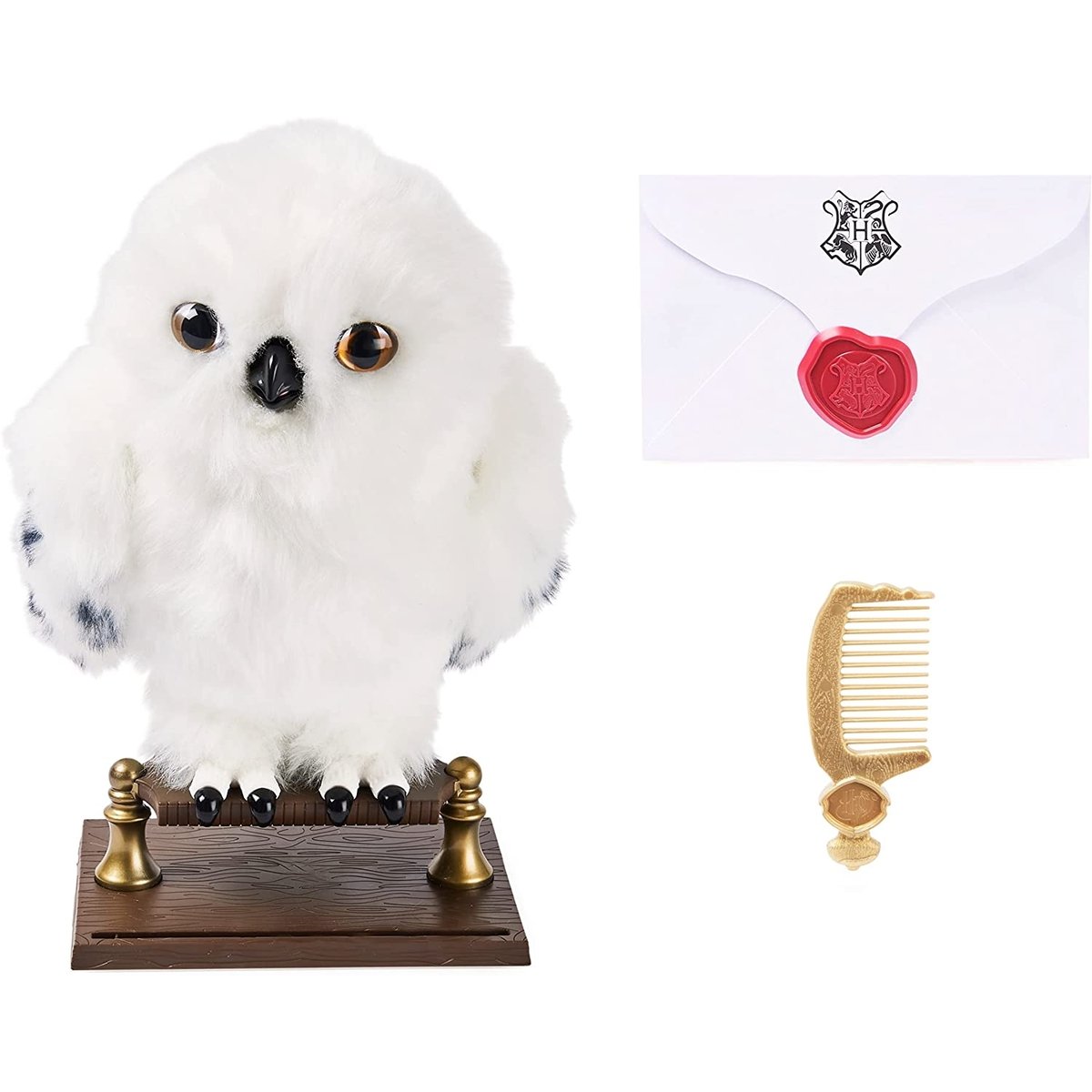 Wizarding World Harry Potter - Hibou interactif en peluche Hedwig blanc, SPIN MASTER