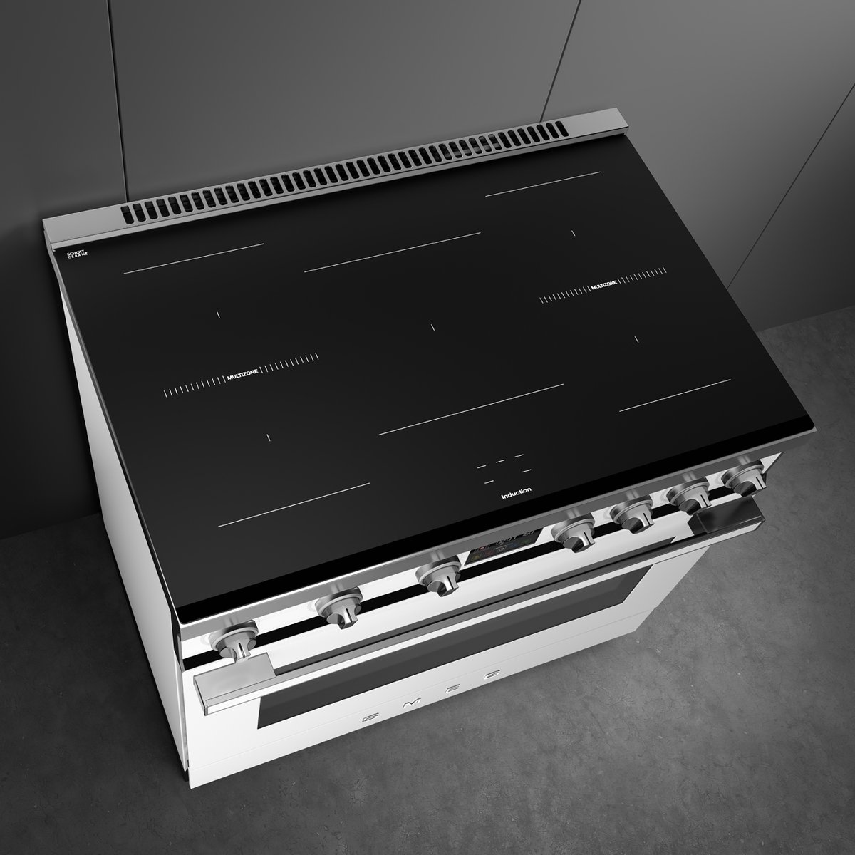 Piano de cuisson induction 5 feux 90 cm CPF90I1P blanc brillant, SMEG