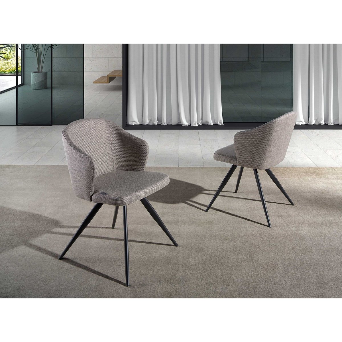 Chaise en tissu gris grey | black, ANGEL CERDA