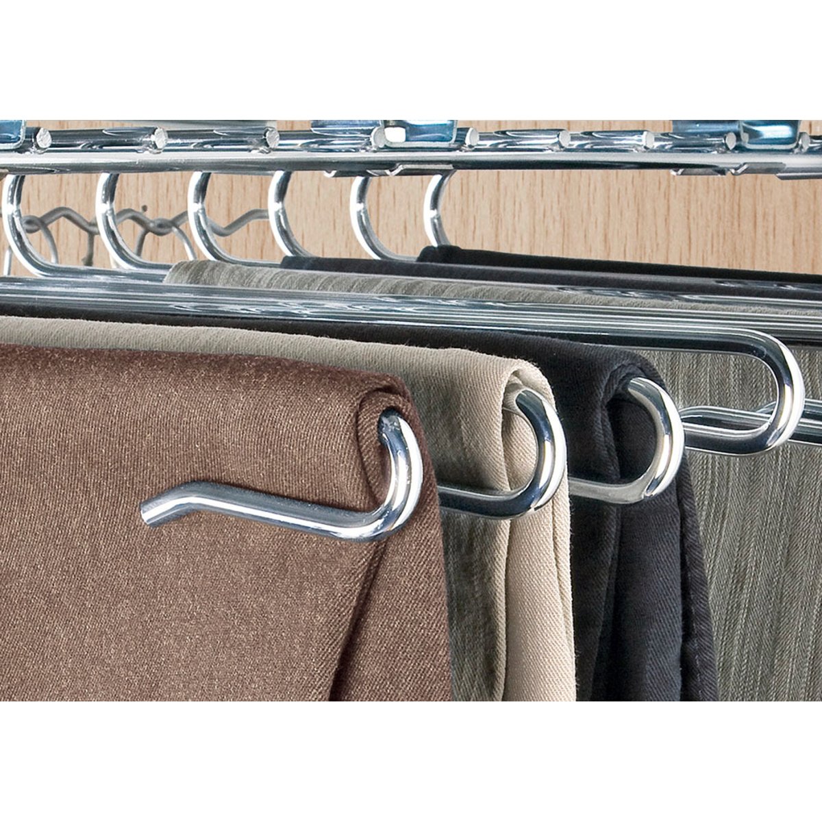 Porte 12 pantalons coulissant pour dressing argent brillant, WENKO