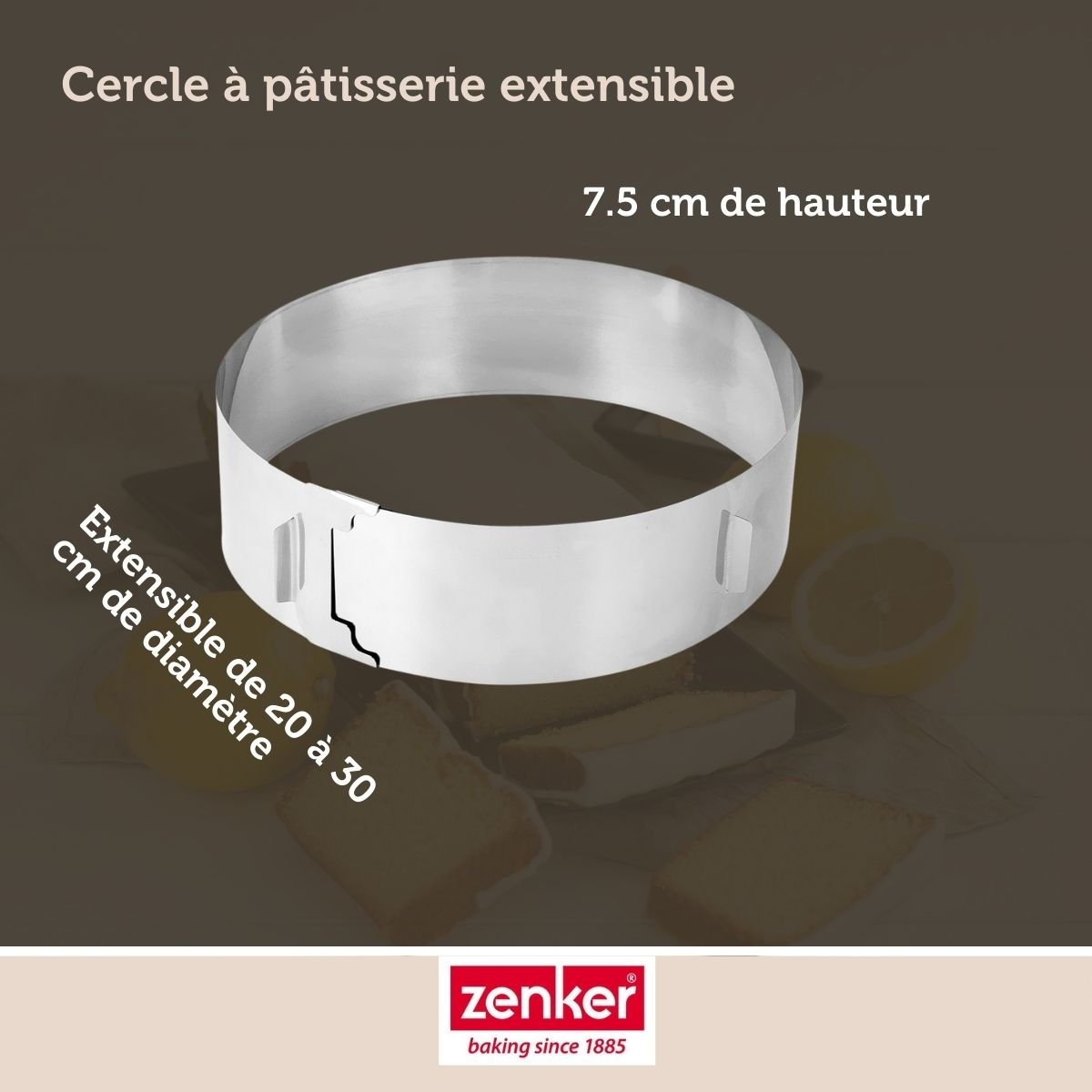 Lot de 2 cercles à pâtisserie 15/30 cm en inox SMART PASTRY inox, ZENKER